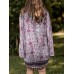 Floral Tribal Pattern Print Open Front Loose Cardigan