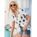 Short Sleeve Floral Print V  Neck Summer Regular Fit T  Shirt