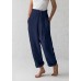 Simple Nude Linen Pants Tie Waist