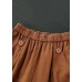 Women Corduroy Pleated Solid Elastic Waist Side Pockets Casual Pants