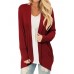 Women Solid Color Patchwork Long Sleeve Automn Winter Casual Sweater